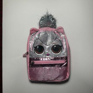 LOL Surprise Pink Sequin Mini Backpack w/ Pom Pom – Girls Toddler Kids
